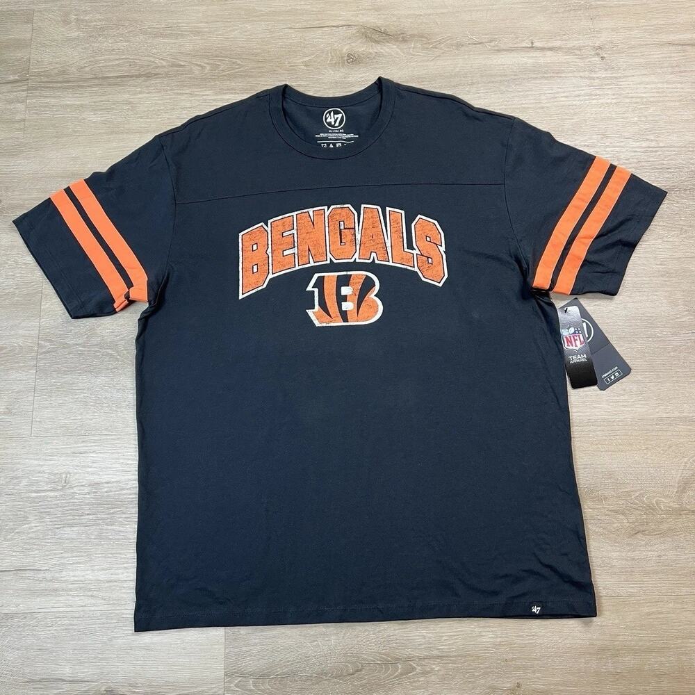 47 Mens Cincinnati Bengals Crew Neck Short Sleeve TShirt Black Size XL‎ NWT